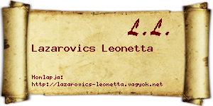 Lazarovics Leonetta névjegykártya